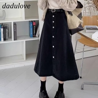 DaDulove💕 New American Ins High Street Retro Denim Skirt Niche High Waist A- line Skirt Large Size Bag Hip Skirt