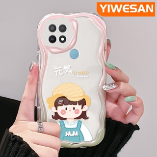 เคสโทรศัพท์มือถือแบบนิ่ม ใส กันกระแทก ลายคลื่น สีมาการอง หลากสี สําหรับ OPPO A15 A15s A35 4G