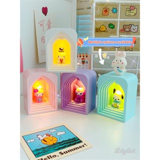 ღ Sanrioed Kawaii Nightlight โคมไฟตั้งโต๊ะน่ารักเครื่องประดับ Creative Hand-made Nightlight My Melody Cinnamoroll Angel ตกแต่ง Light Girl Gift