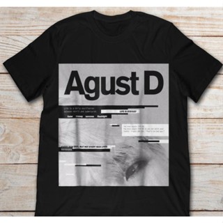 เสื้อยืดลําลอง ผ้าฝ้าย แขนสั้น คอกลม ทรงหลวม พิมพ์ลาย KPOP BTS SUGA AGUST D World Tour พลัสไซซ์ แฟชั่นฮาราจูกุ สไตล์เกาห