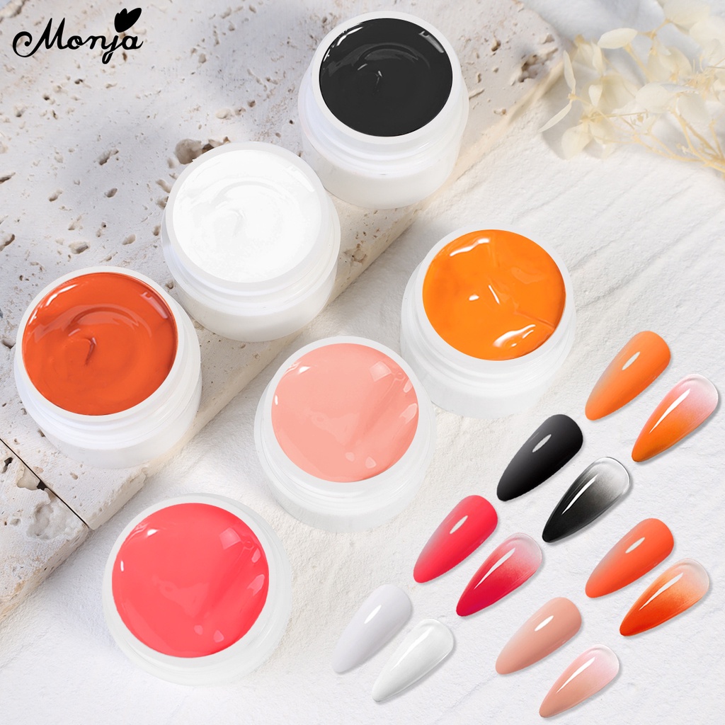 Monja ประติมากรรมเล็บเจล แกะสลักลายนูน ไม่ต้องเช็ด วาดภาพ แช่ออก ยาทาเล็บ ออกแบบเครื่องมือทําเล็บ - รูปที่ 5