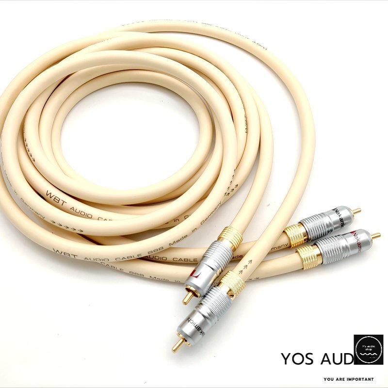 สายสัญญาณ RCA WBT Audio Cable หัวแจ็คแบบขันล็อค Nakamichi กับ wbt แบบ 2 เส้น