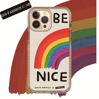 Casetify X DAVID BE NICE สีเบจ เคส iPhone ใส สําหรับ iPhone 14 13 12 11 Pro MAX IX XS MAX XR 6 6s 7 8 Plus เคสกันกระแทก กันชน เคสนิ่ม