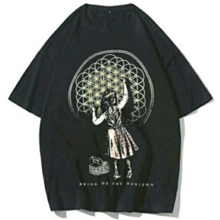 เสื้อยืดแขนสั้นBMTH BAHAN ผ้าฝ้าย COMBED 24S T เสื้อS-5XL