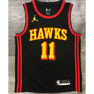 เสื้อกีฬาแขนสั้น ลายทีม nba Atlanta Hawks No. เสื้อกีฬาบาสเก็ตบอล 11 Young สีดํา