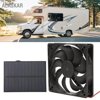 ALASKAR ชุดพัดลมแผงโซลาร์เซลล์กลางแจ้ง Monocrystalline Silicon สำหรับ Caravans Campers Toilets Pet Houses 12V 3W