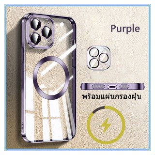 เคสโทรศัพท์มือถือ TPU แบบใส กันกระแทก พร้อมฟิล์มเลนส์ สําหรับ iPhone 14 Pro Max 13 Pro Max 12 Pro Max 11 Promax