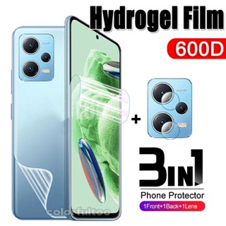 3in1 Hydrogel Protective Film For Xiaomi Redmi Note 12 11 Pro Plus 11Pro 12Pro+ 11Pro Note11 Note12 4G 5G HD Front Back Soft Screen Protector Phone Hydrogel Film Camera Lens Film