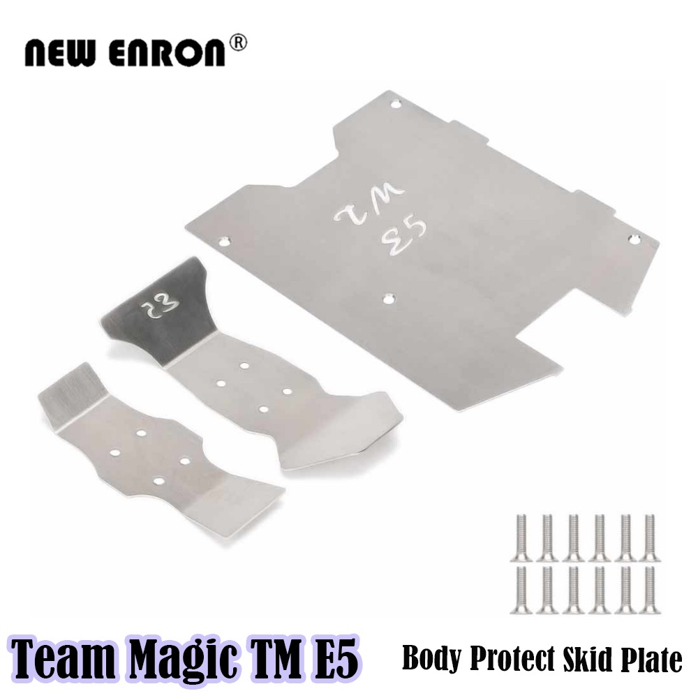 3pcs Chassis Protector Guard Armor สแตนเลสสำหรับชิ้นส่วนรถยนต์ RC 1/10 ทีมไฟฟ้า Magic TM E5 รถบรรทุก