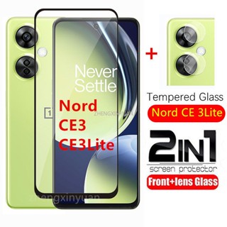 2in1 ฟิล์มกระจกนิรภัยกันรอยหน้าจอ 9D กันระเบิด สําหรับ Oneplus Nord CE 3 Lite 5G Nord CE3Lite CE3