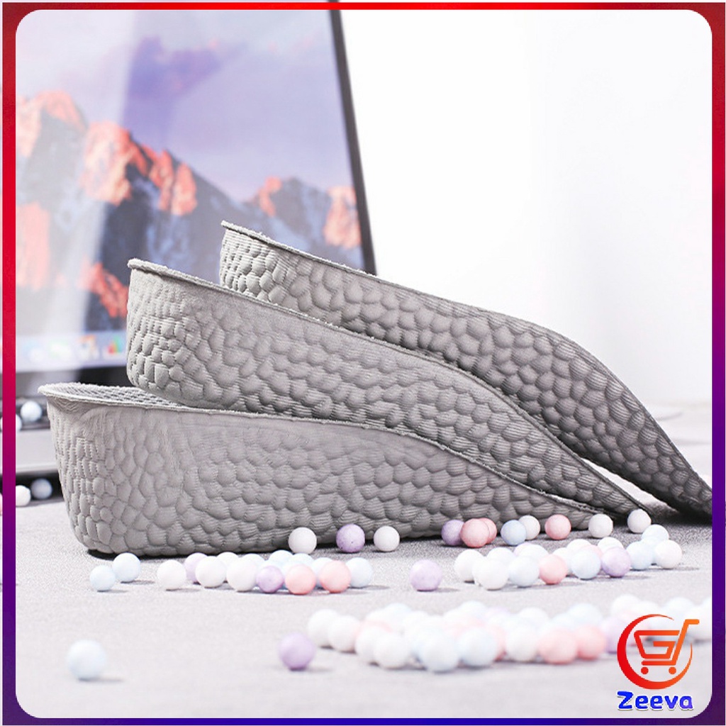 Zeeva แผ่นเพิ่มความสูง แผ่นเสริมส้นเท้า (1คู่) 1.5-3.5 cm.  Heightening insole