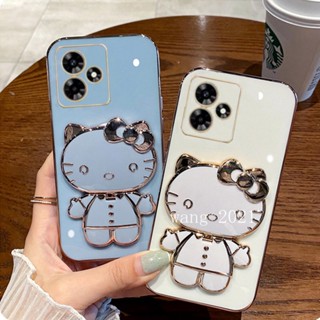 เคสโทรศัพท์มือถือนิ่ม ลายการ์ตูนน่ารัก พร้อมกระจกแต่งหน้า และตัวดูดแม่เหล็ก สําหรับ Infinix HOT 30 HOT 30i HOT 30 Play Tecno POP 7 Pro Infinix Hot30