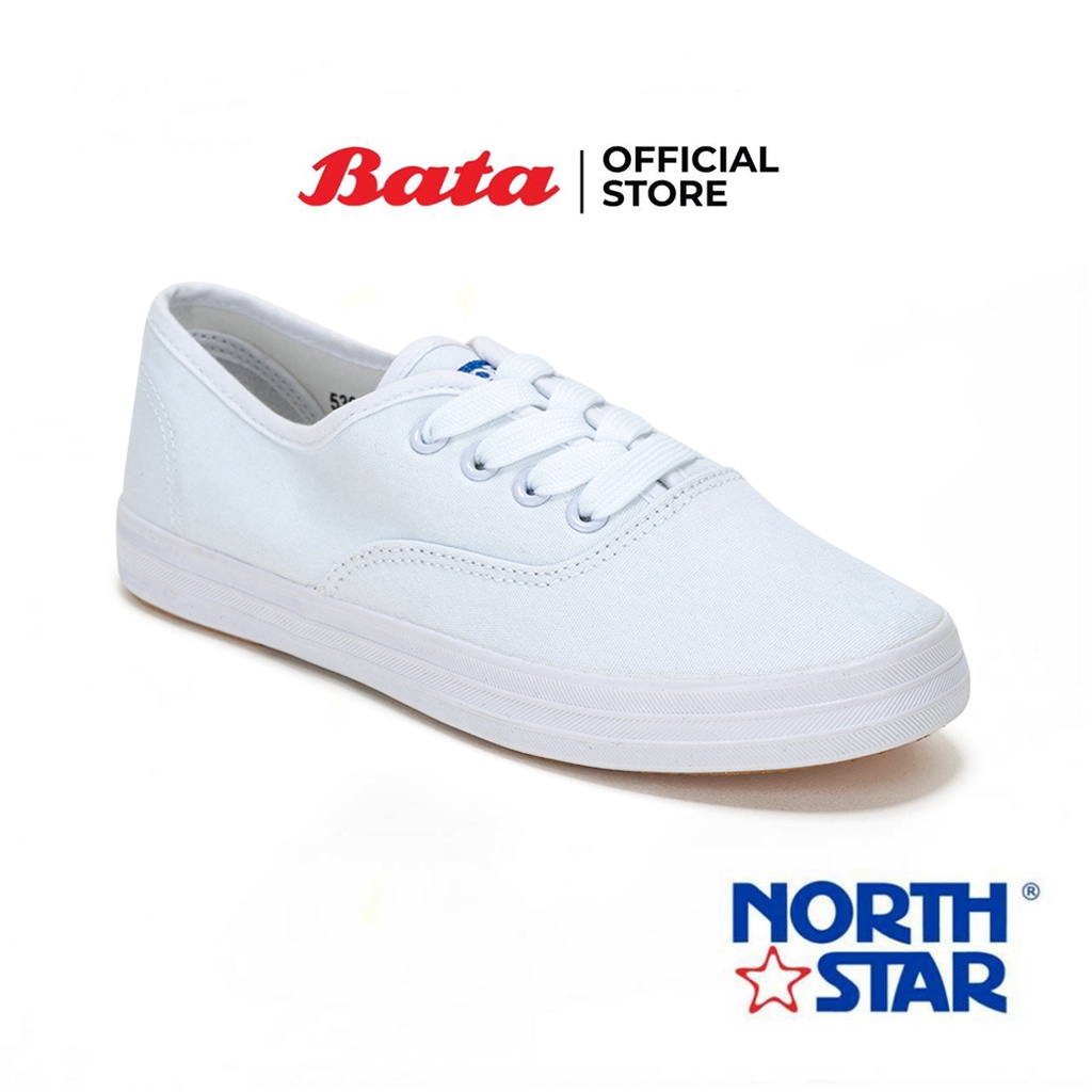 ฺBata บาจา by North Star รองเท้าผ้าใบแบบผูกเชือก รองเท้าสนีคเกอร์ นักเรียน นักศึกษา สำหรับผู้หญิง รุ่น KEDY สีขาว รหัส 5391136