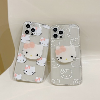 เคสโทรศัพท์มือถือ แบบใส กันกระแทก ลายการ์ตูนคิตตี้ พร้อมขาตั้ง สําหรับ Xiaomi 13 12T 11T 10T 11 8 A2 12 Lite Poco X5 X4 X3 Pro M4 M3 X3 NFC Redmi K30 K20 Pro