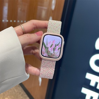 สายนาฬิกาข้อมือไนล่อนถัก พร้อมเคส สําหรับ iWatch Band 44 มม. 45 มม. 49 มม. 40 41 38 42 iWatch Ultra Series 8 SE 6