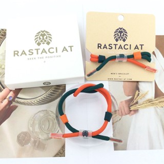 RASTAClAT สร้อยข้อมือถักผูกปม VISUAL AID Series - สร้อยข้อมือแฟชั่นสีเขียวส้มสําหรับผู้ชายผู้หญิงทําด้วยมือด้วยกล่องพรีเมี่ยมหัวเข็มขัดซิลิโคนคุณภาพสูง