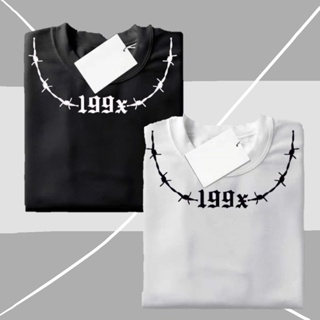 T-shirt Clothing 199x Text Around The Neck Design Cotton (4 Size S, M, L, XL) เสื้อยืดคอกลม