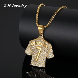 [Z H Jewelry] ถ้วยทองคํา 18K สไตล์วินเทจ 7 เจอร์ซีย์ จี้ ผู้ชาย แฟชั่น สเตนเลส เพชร สร้อยคอ จี้ ฮิปฮอป ปาร์ตี้ ไทเทเนียม เหล็ก เครื่องประดับ อุปกรณ์ขายส่ง