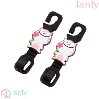 Lanfy ตะขอแขวนพนักพิงศีรษะ ด้านหลัง ลายการ์ตูน อุปกรณ์เสริม สําหรับรถยนต์