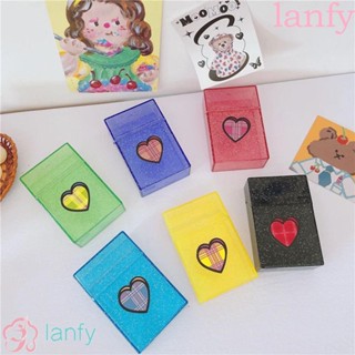 Lanfy กล่องเก็บรูปภาพกล่องเก็บรูปภาพเคสสติ๊กเกอร์ Glittery Kpop Idol