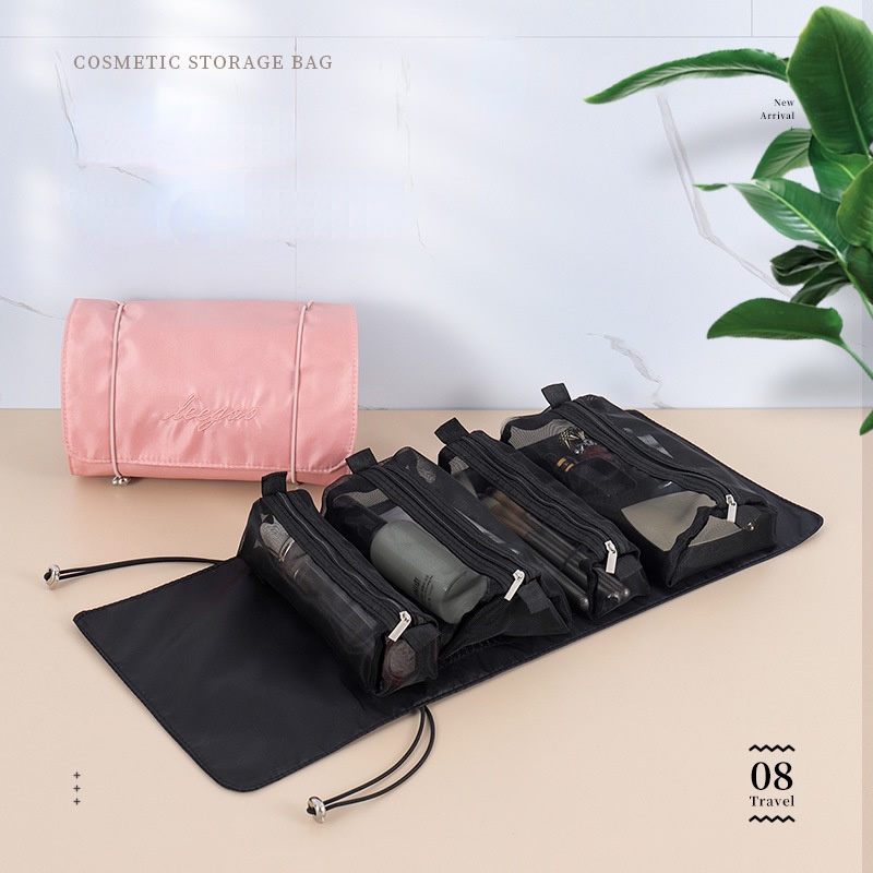 กระเป๋าเครื่องสําอางแบบพกพา​ Simple Casual Travel Storage Pouch กระเป๋าแต่งหน้า