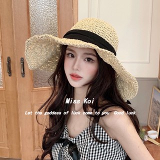 Misskoi [พร้อมส่ง] หมวกฟางกันแดด แบบพับได้ สไตล์ญี่ปุ่น สําหรับผู้หญิง