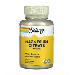 [ แมกนีเซียม ซิเตรต ] Solaray, Magnesium Citrate (133 mg) x 90 แคปซูล