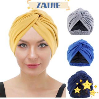 ※ZAIJIE※ Sleep Hat Beanie Cap Women Cancer Chemo Cap Muslim Hijab Headwrap Turban Cross Ruffle Hair Loss Headscarf Head Cover Pre-Tied Bonnet/Multicolor