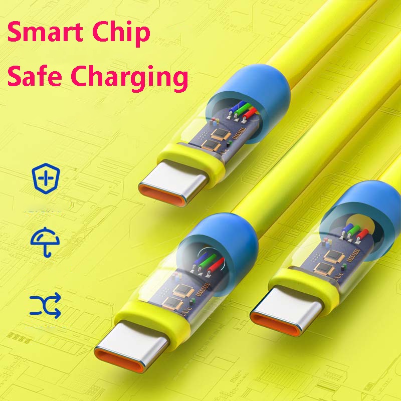 สายชาร์จเร็ว Type C สายเคเบิลซิลิโคน สําหรับ Micro Usb Type-C สายชาร์จข้อมูล สําหรับ Xiaomi Android สายเคเบิลข้อมูล QuickUSB C - รูปที่ 3