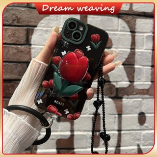 Small fresh ins wind rose เคส iPhone ใหม่สำหรับ iPhone 11 12 13 14Pro MAX 7 8 Plus XR X XS MAX กันกระแทกสไตล์เกาหลีเคสป้องกัน