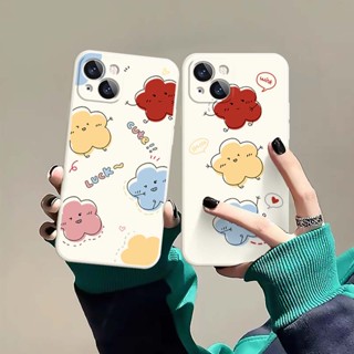 เคสโทรศัพท์มือถือ ซิลิโคนนิ่ม ขอบตรง ลายดอกไม้น่ารัก สําหรับ iPhone 14 Pro Max 13 12 11 X XR XS Max 7 8 SE 2020