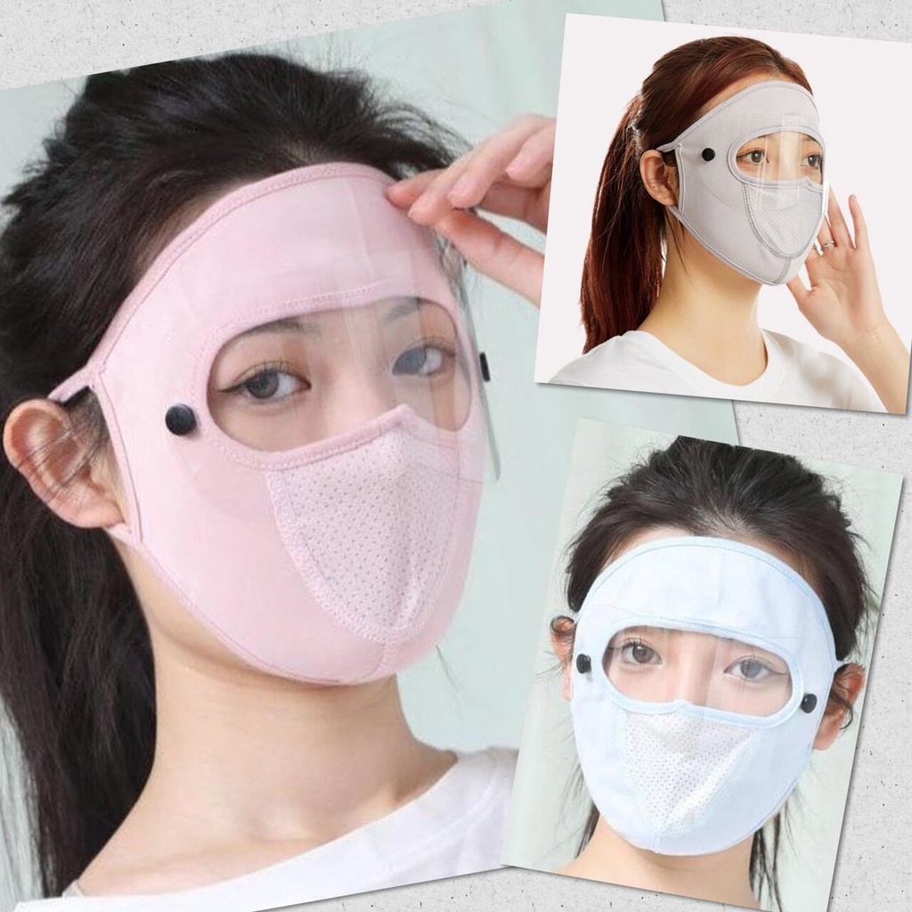 🌷 หน้ากาก กันแดด รุ่นกันลม กันฝุ่น UV แบบเต็มหน้า ออกกำลังกาย กีฬา ยืดได้เยอะ ระบายอากาศดี นุ่มสบาย สไตล์เกาหลี 🌷 - รูปที่ 5