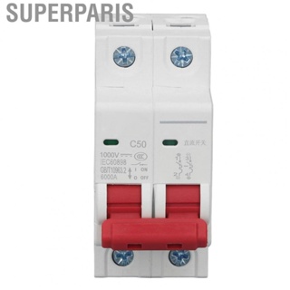 Superparis DC Miniature Circuit Breaker 2P Solar PV System 50A DIN  Mount DC1000V 6000A