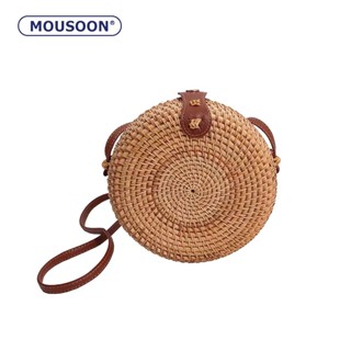 MOUSOON  ใหม่แฟชั่นผู้หญิงกระเป๋าสะพายไหล่ crossbody มินิตะกร้า Mori วรรณกรรมย้อนยุคกระเป๋าทอมือกระเป๋าถือ