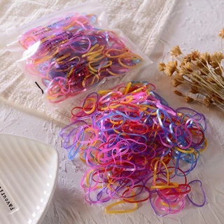 ยางรัดผมเด็ก 200 เส้น 500 เส้น หลากสี สีอ่อน สีดำ แบบถุงซิบ