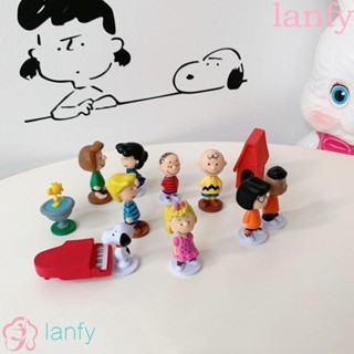 Lanfy ตุ๊กตาฟิกเกอร์ Snoopi Anime Snoopy Dolls Q Version สําหรับตกแต่งเค้กของเล่นเด็ก