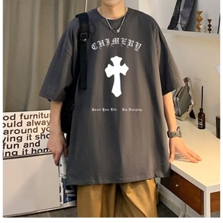 เสื้อยืดคอกลม แขนสั้น พิมพ์ลายตัวอักษร แนวสตรีท ฮิปฮอป โอเวอร์ไซซ์ สไตล์เกาหลี สําหรับผู้ชาย【M-5XL】