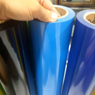 FLEX เฟล็กPVC ฟ้า เฟล็กซ์รีดติดเสื้อ หน้ากว้าง 60ซม พร้อมส่ง เก็บปลายทาง สีฟ้า