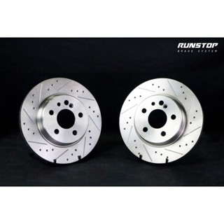 RUNSTOP รันสตอป brake disc จานเบรคหน้า แบบเรียบ ขนาดเดิม320 Mercedes Benz รุ่น W140 S280 S500 ราคาต่อคู่