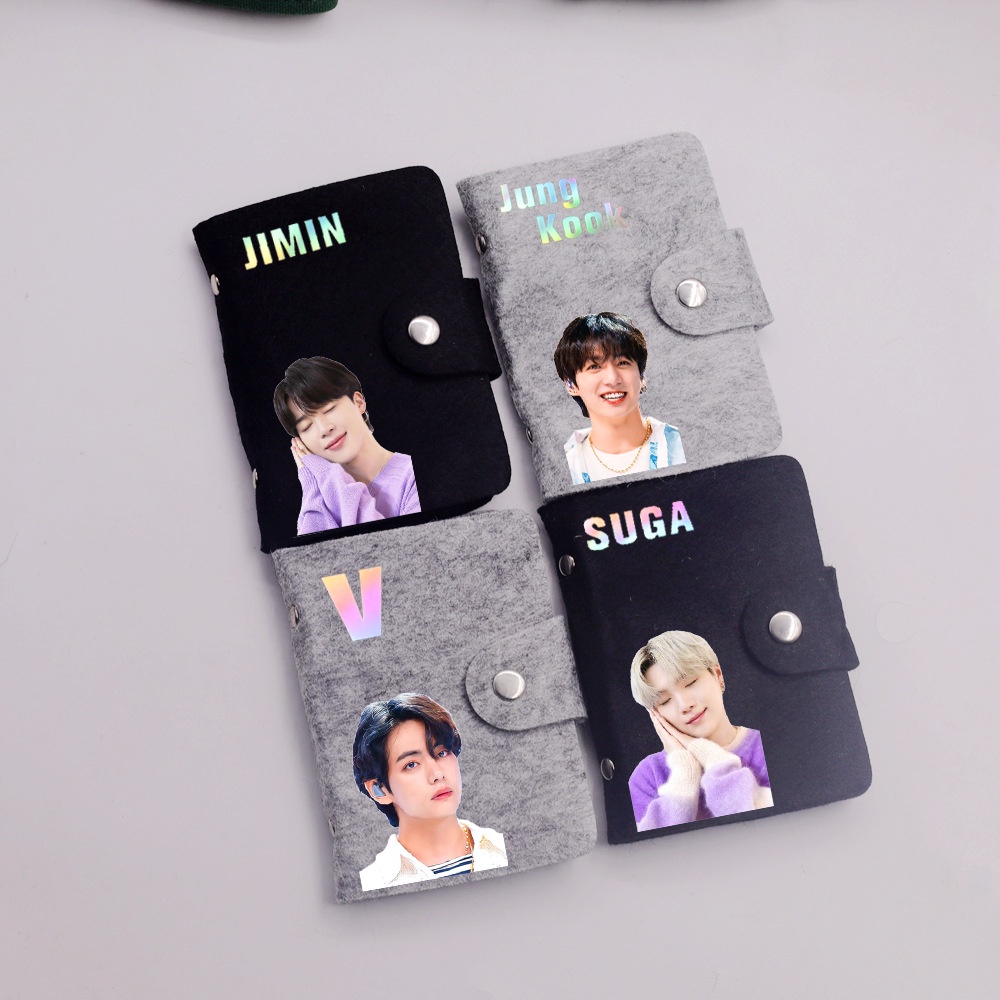 กระเป๋าใส่บัตร ลายตัวละคร Kpop V JIMIN JUNGKOOK น่ารัก