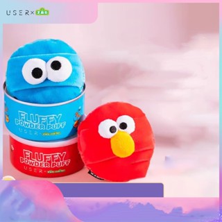 User&amp;sesame Street Co Branded Series Big Eye Monster Powder Pup Set แป้งฝุ่นแต่งหน้า แป้งน้ําผึ้ง ไม่กินแป้ง แป้งแห้ง หนังกลับ