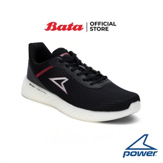 Bata บาจา ยี่ห้อ Power รองเท้าวิ่ง รองเท้ากีฬาแบบผูกเชือก รองเท้ากีฬา Sport Sneakers สำหรับผู้ชาย รุ่น XoRise+ Neptune สีดำ 8186527