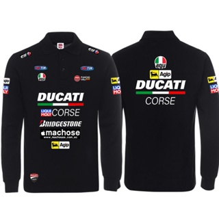 MOTOGP DUCATI motorcycle racing suit 1199 1299 899 V2 Monster696 821 797 659 Panigale V4 XDiavel S Diavel1260 StreetFighter 848 1098 Scrambler800 outdoor riding long-sleeved POLO shirt