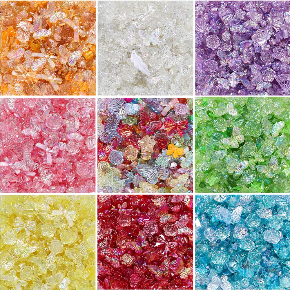 St.kunkka 30g/Bag Multicolor ผสมลูกปัดอะคริลิครูปร่างไม่สม่ําเสมอลูกปัด DIY เครื่องประดับทํา