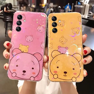 เคสSamsung Galaxy A54 A34 A14 5G ซิลิโคนนิ่ม ลายการ์ตูนหมี สุนัข ซากุระ กลิตเตอร์ แวววาว สําหรับ เคสโทรศัพท์Samsung A34