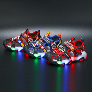 Ultraman Spider-Man Shining Capsules for Boys Shoes for Primary and Secondary School Students Sandals（38）