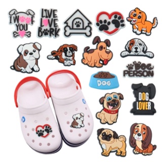 เข็มกลัด รูปสุนัขบูลด็อก Jibitz Crocs Shih Tzu Paw Jibits น่ารัก สไตล์ฝรั่งเศส เครื่องประดับ สําหรับผู้หญิง