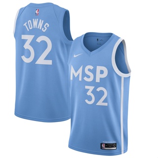 หมายเลขการเคลื่อนไหว 19-20 Timberwolves เสื้อกีฬาบาสเก็ตบอล ลายทีม NBA 32 City PHYN 972341