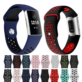 สายนาฬิกาข้อมือซิลิโคน 4 สี แบบเปลี่ยน สําหรับ Fitbit Charge 3 Fitbit Smart Watch Band