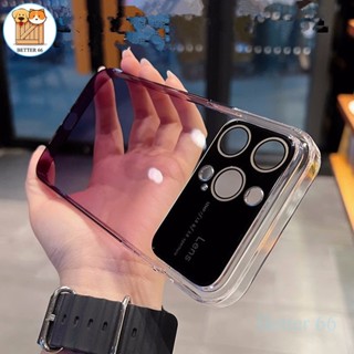 【หน้าต่างขนาดใหญ่】ใหม่ เคสโทรศัพท์มือถือ PC แข็ง ใส กันกระแทก ป้องกันกล้อง ไล่โทนสี หรูหรา สําหรับ IPhone 14 13 12 Pro Max 14 Plus